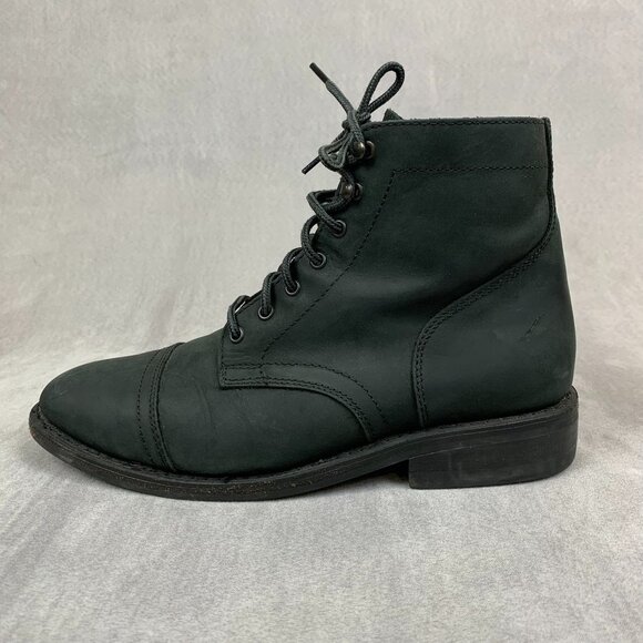 Thursday Boot Co Mens Captain Boots Size 9.5 Black Matte Leather Military Rugged - Picture 1 of 13